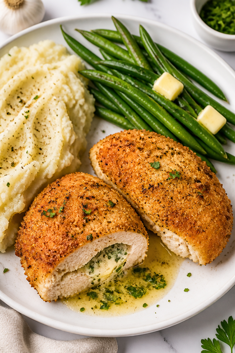 Classic Homemade Chicken Kiev Dinner Classic Homemade Chicken Kiev Dinner