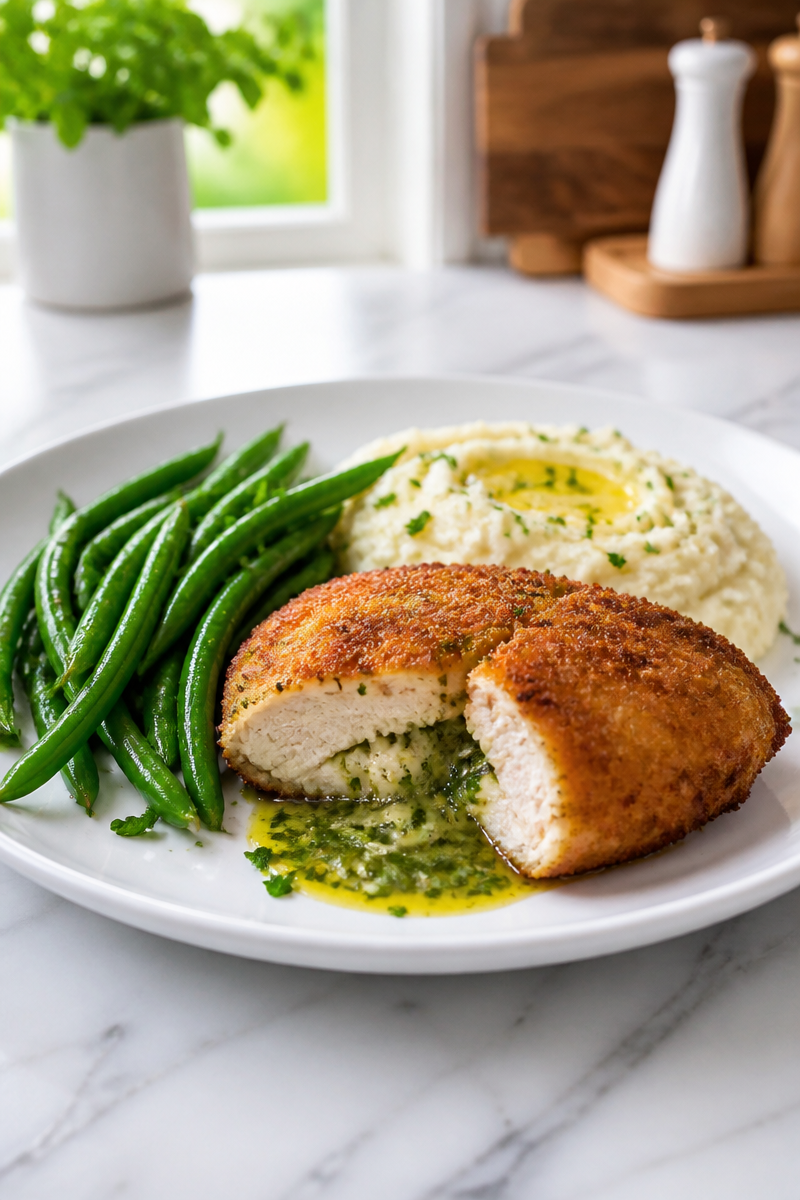 Classic Homemade Chicken Kiev Dinner Classic Homemade Chicken Kiev Dinner