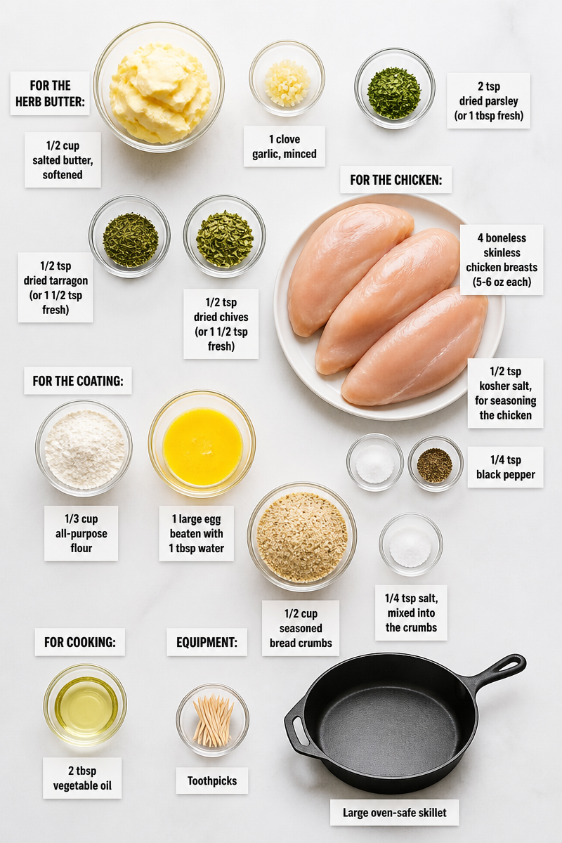 Classic Homemade Chicken Kiev Dinner