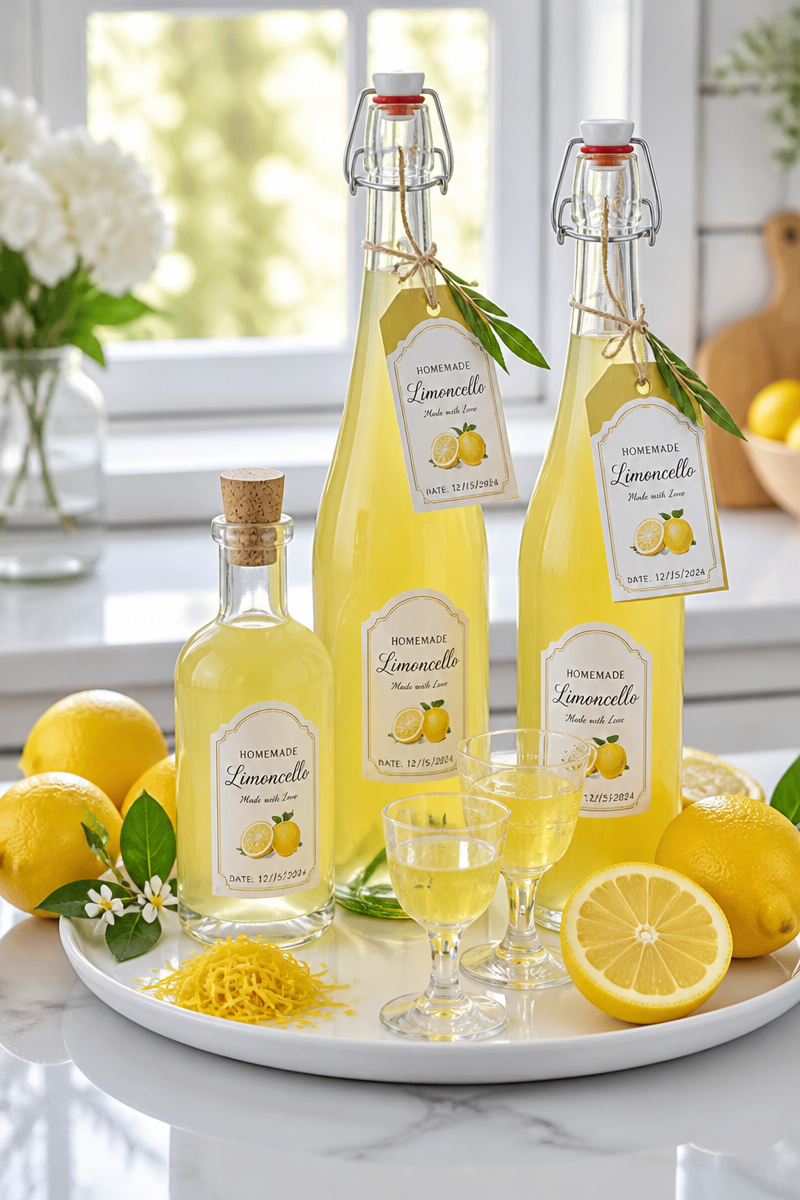 Classic Homemade Limoncello Christmas Gift Liqueur