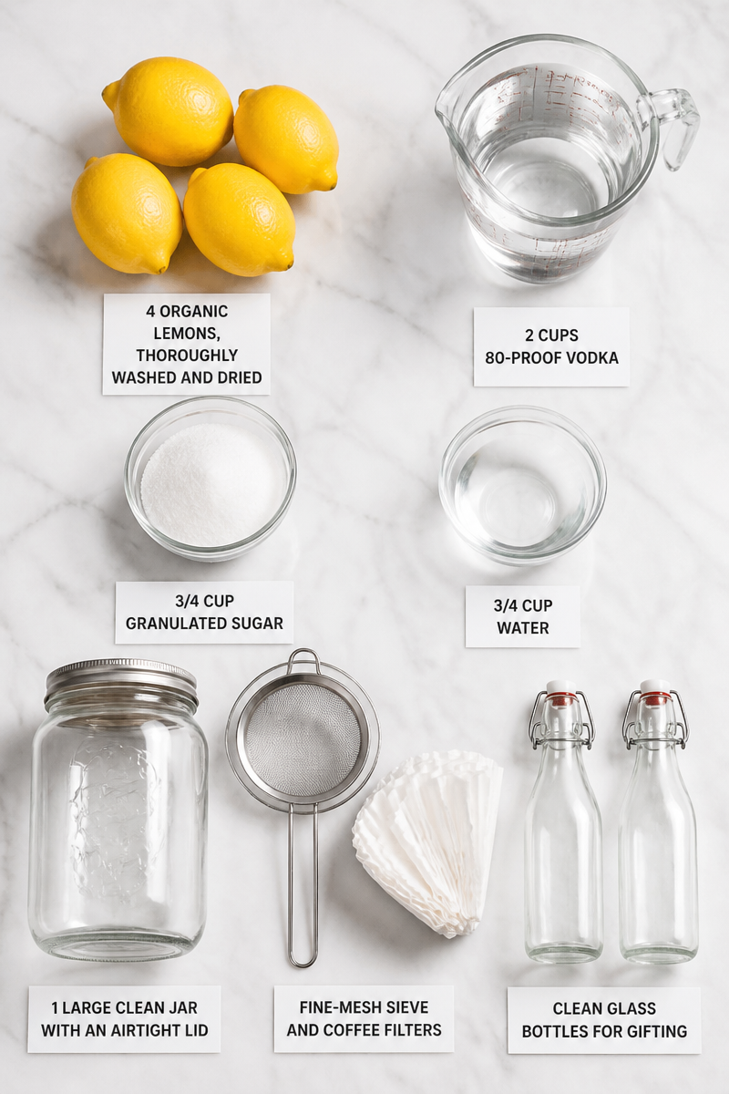 Classic Homemade Limoncello Christmas Gift Liqueur