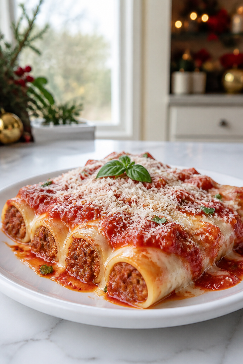 Classic Italian Cannelloni Christmas Day Dinner