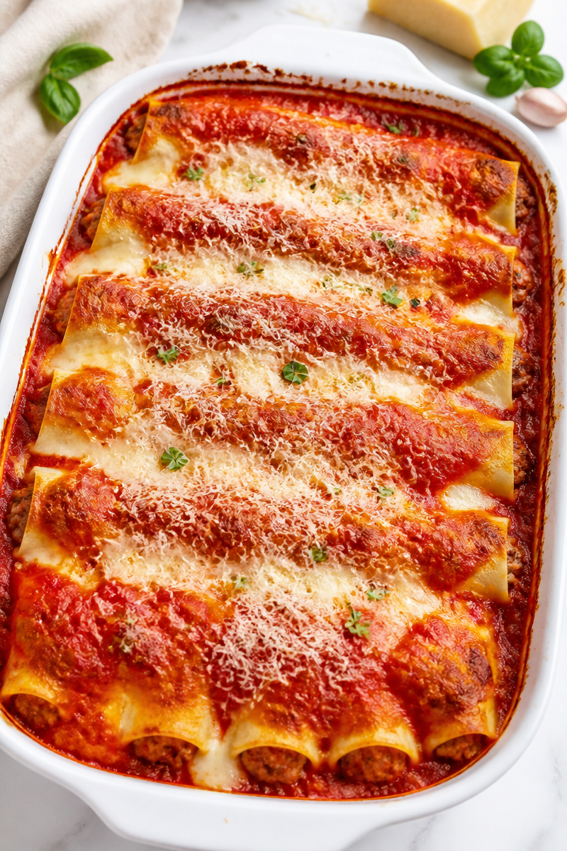 Classic Italian Cannelloni Christmas Day Dinner