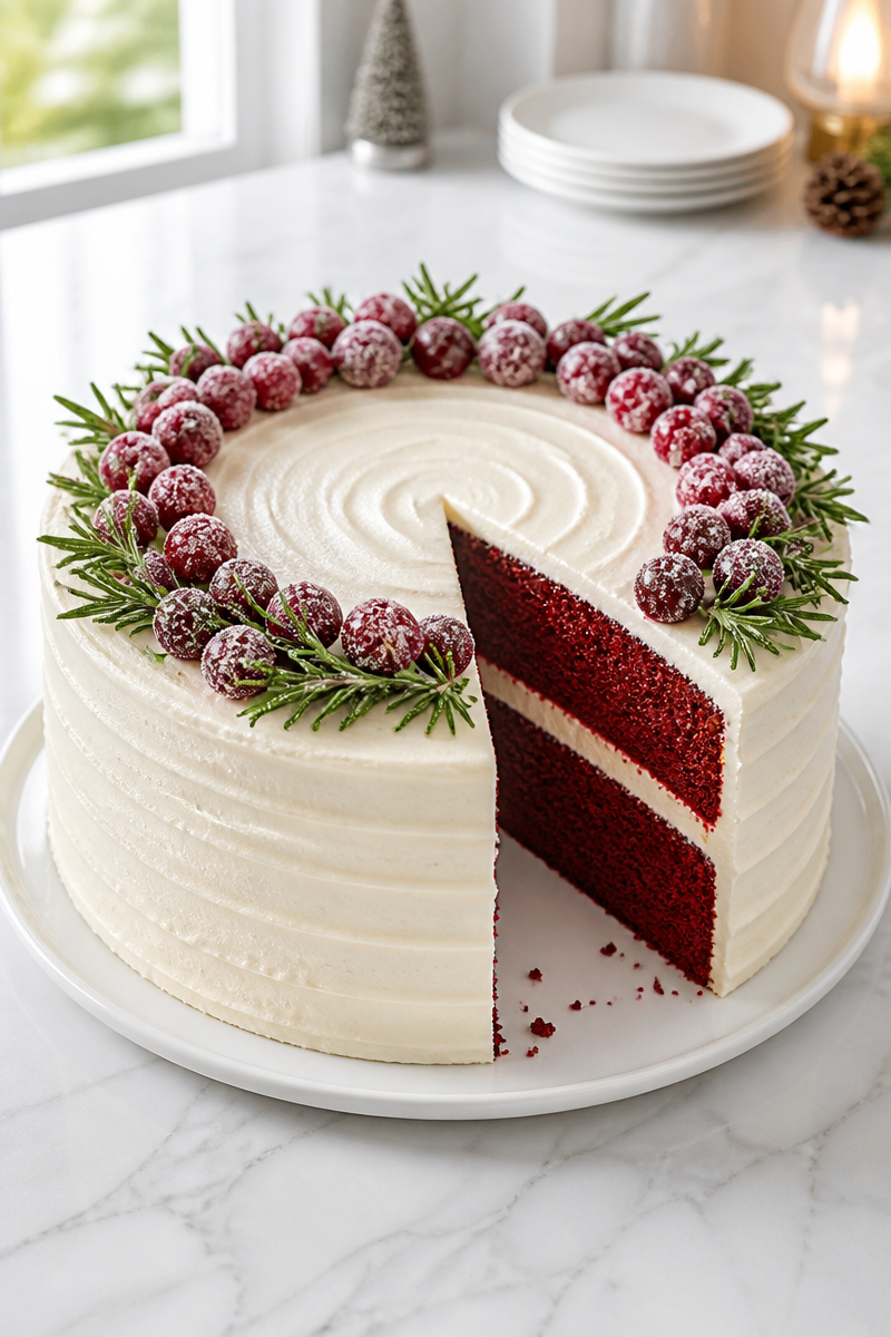 Classic Red Velvet Christmas Cake Classic Red Velvet Christmas Cake