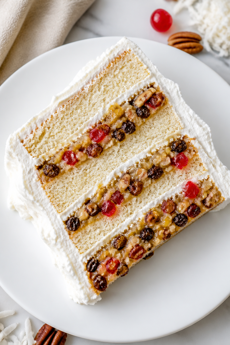 Classic Southern Lane Cake Slice Classic Southern Lane Cake Slice
