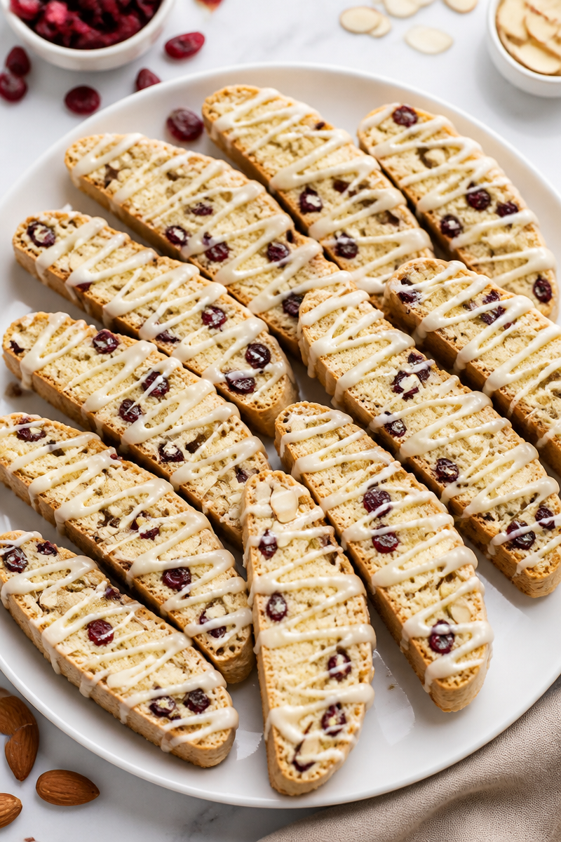 Cranberry Almond Biscotti Dipping Cookie