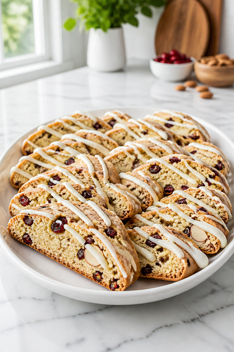 Cranberry Almond Biscotti Dipping Cookie