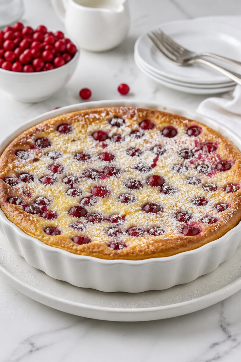 Cranberry Clafoutis Baked French Dessert Cranberry Clafoutis Baked French Dessert