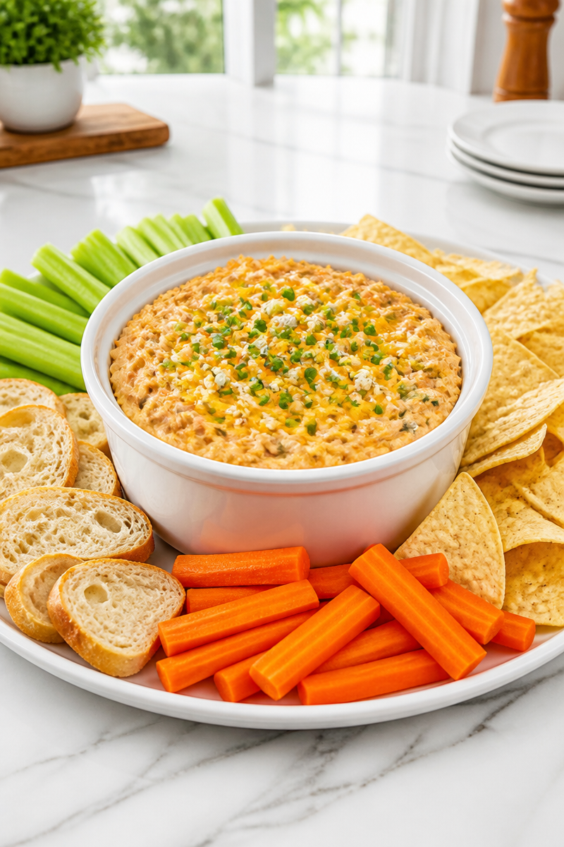 Crockpot Buffalo Chicken Dip Bowl