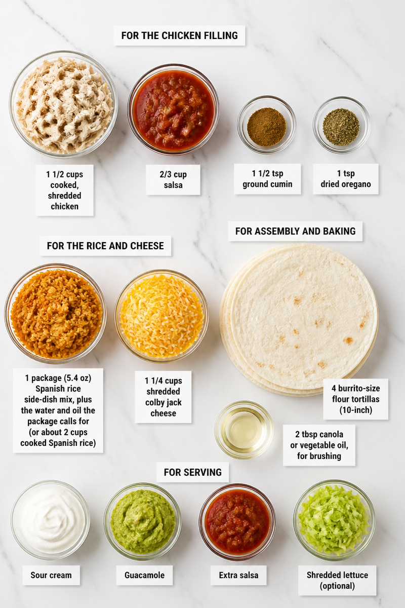 Easy Baked Chicken Chimichanga Dinner