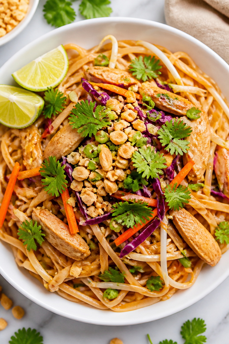 Easy Chicken Pad Thai Noodle Dinner Easy Chicken Pad Thai Noodle Dinner