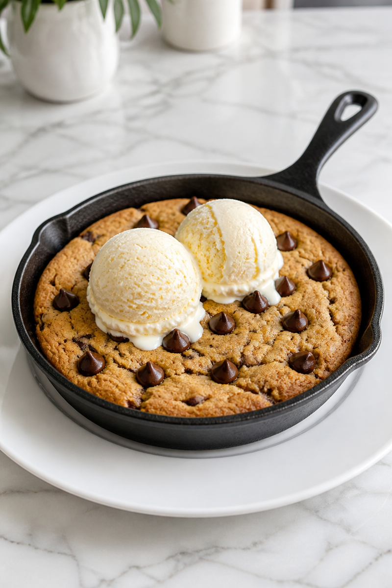 Easy Chocolate Chip Skillet Cookie