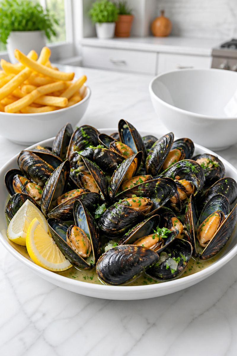 Easy Christmas Eve Steamed Mussel Dinner