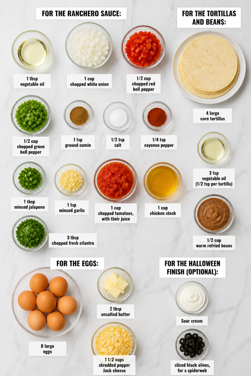 Easy Halloween Huevos Rancheros Breakfast