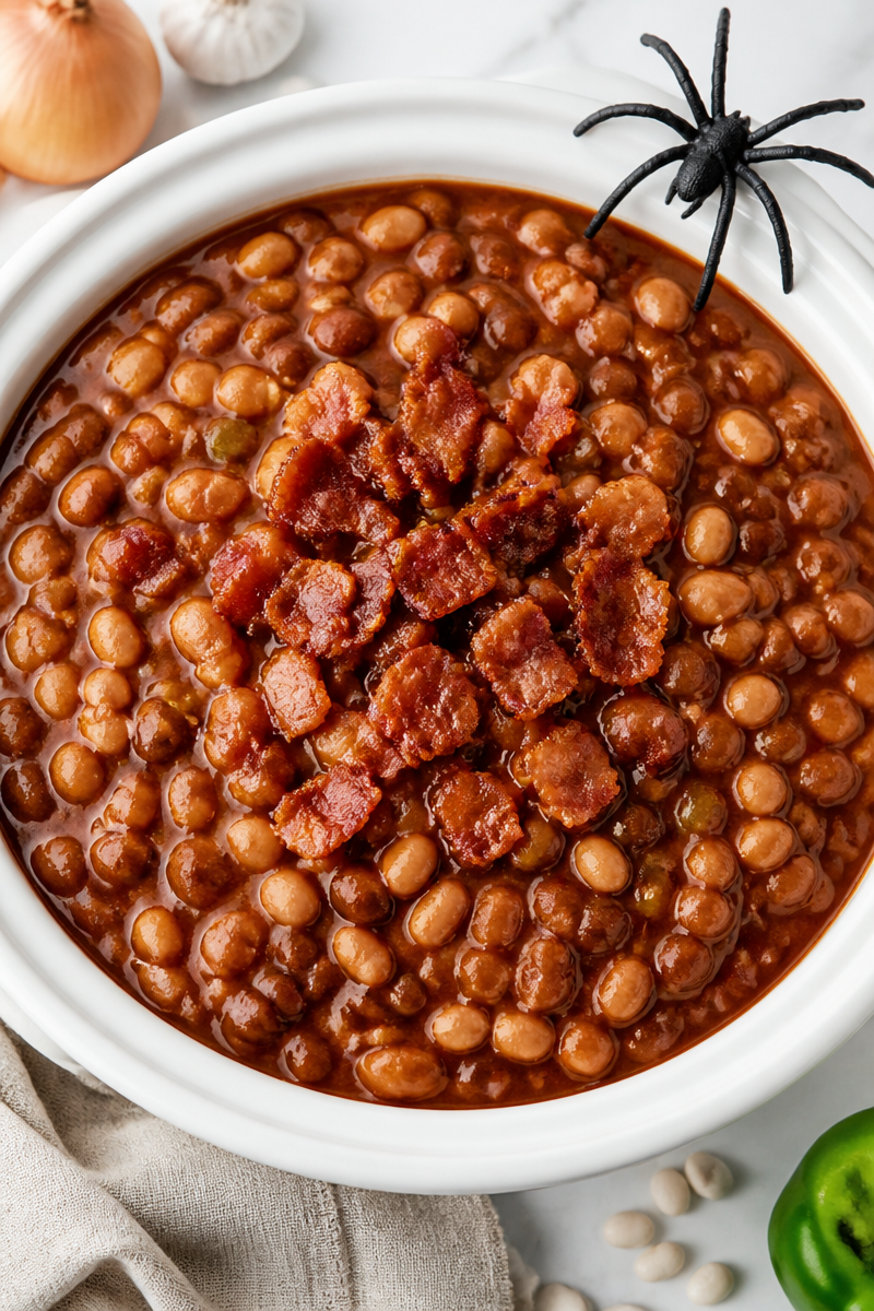 Easy Halloween Slow Cooker Baked Beans Easy Halloween Slow Cooker Baked Beans