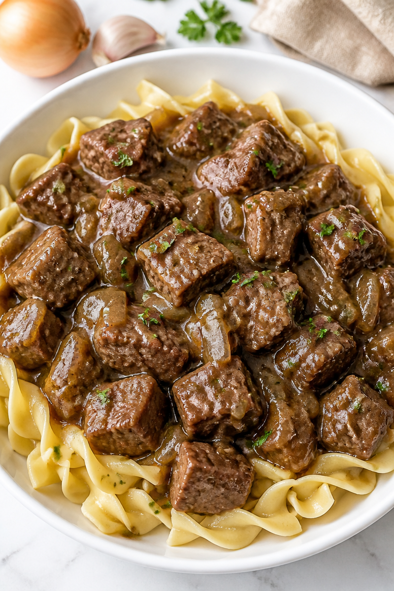 Easy Slow Cooker Beef Tips Dinner