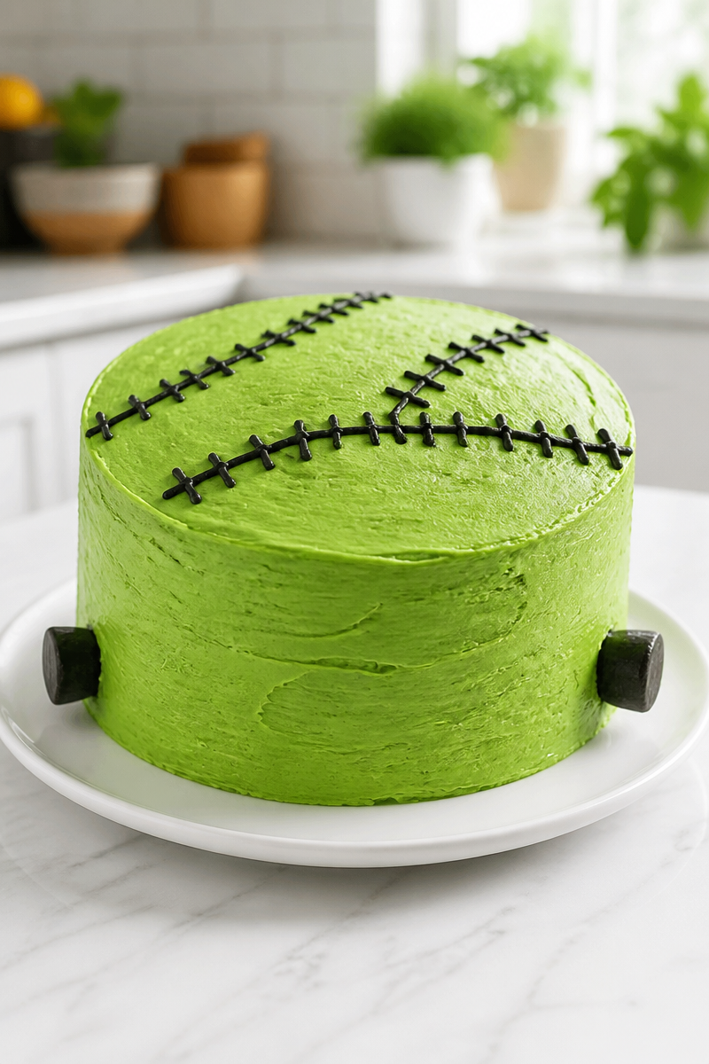 Frankenstein Monster Green Velvet Cake Frankenstein Monster Green Velvet Cake
