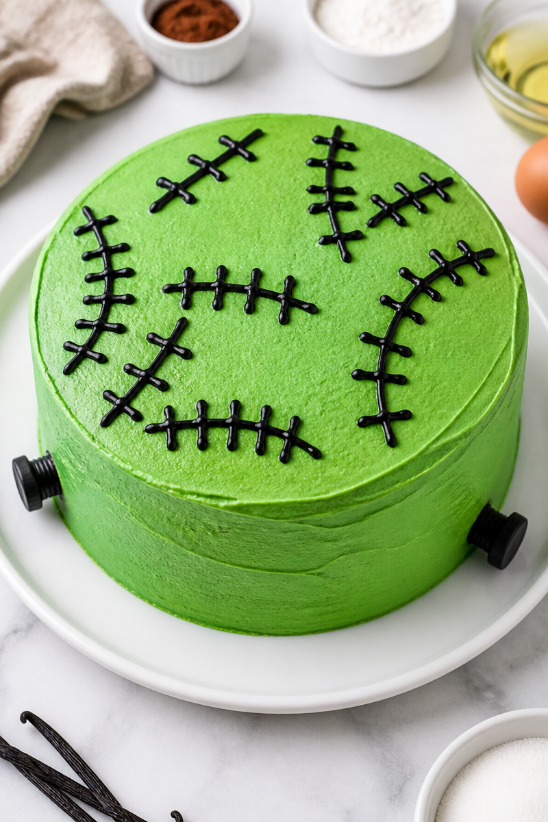 Frankenstein Monster Green Velvet Cake Frankenstein Monster Green Velvet Cake