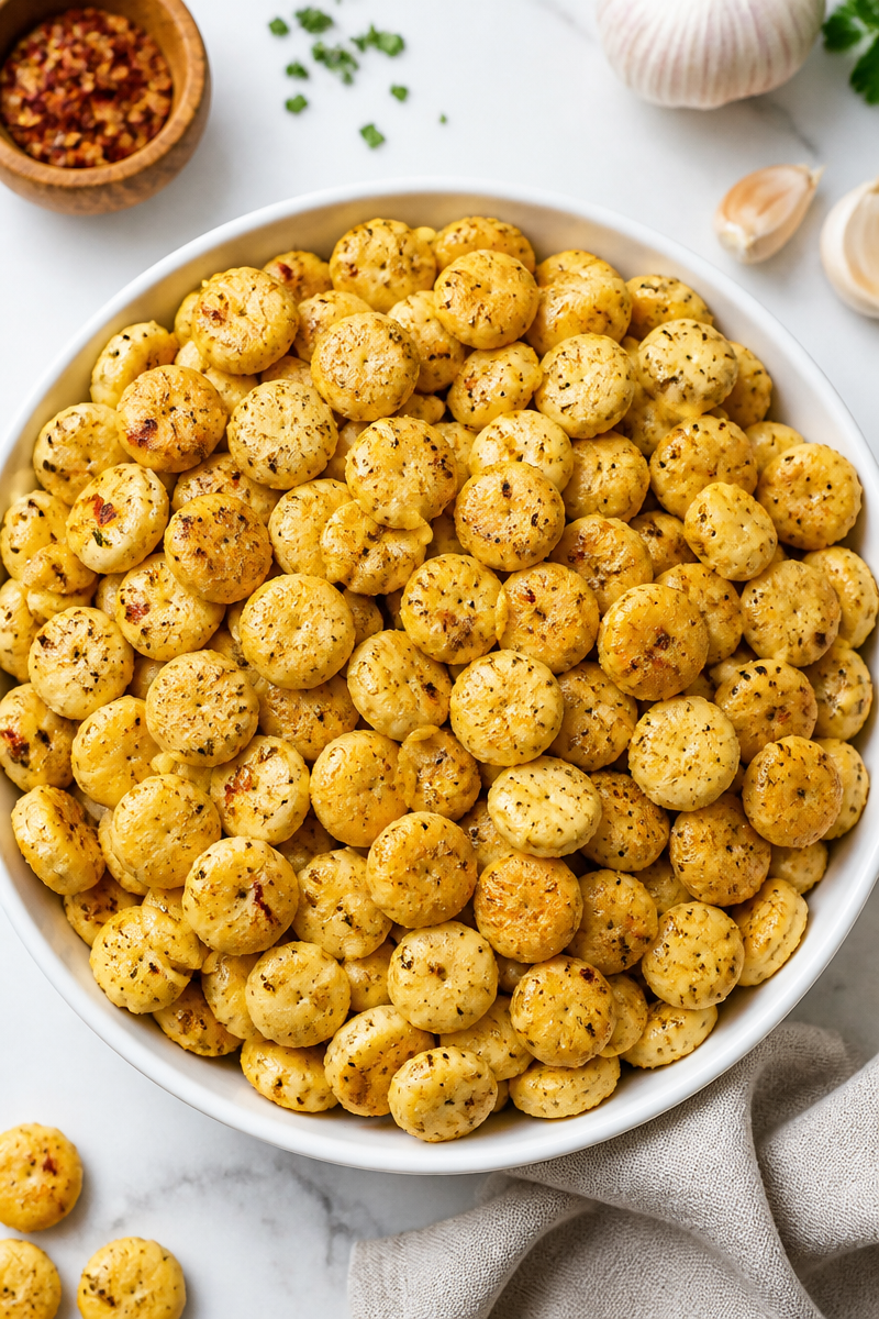 Homemade Ranch Oyster Cracker Snack