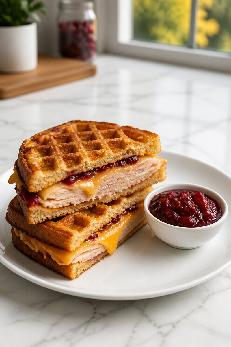 Leftover Turkey Waffle Iron Sandwich Leftover Turkey Waffle Iron Sandwich