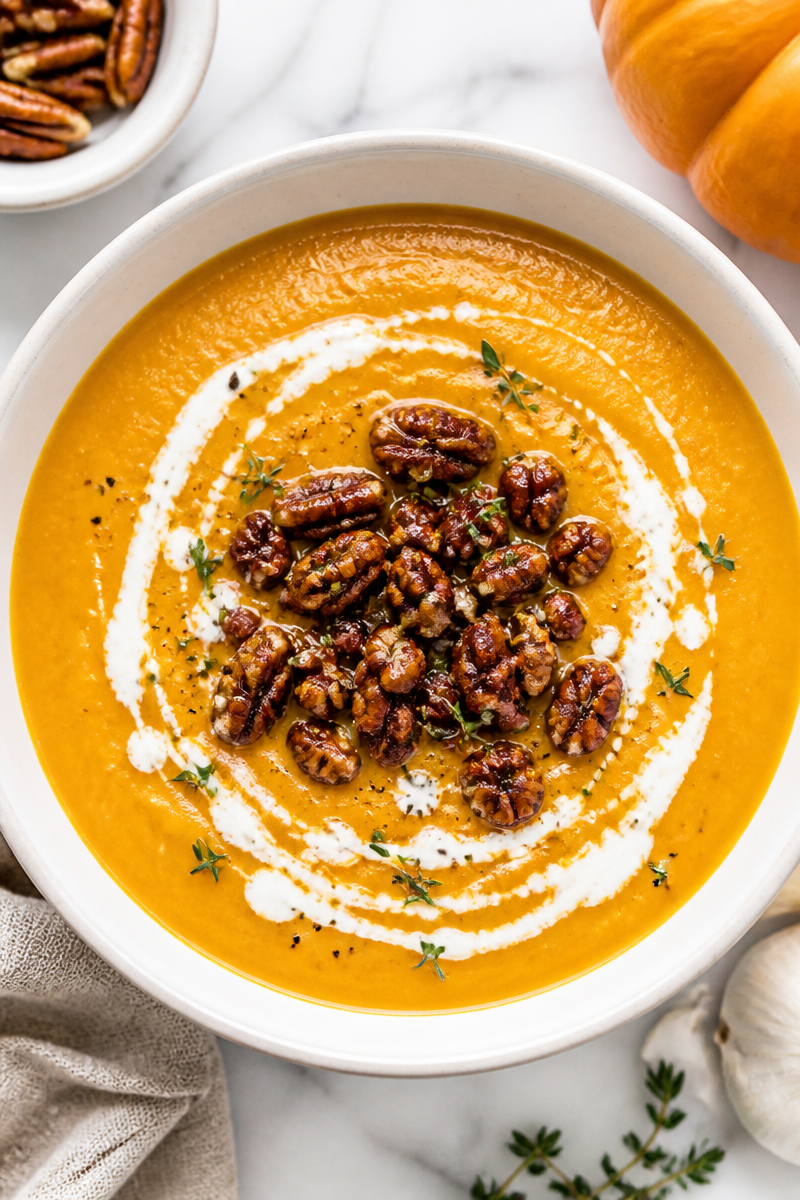 Pumpkin Bisque Soup Toasted Pecan Pumpkin Bisque Soup Toasted Pecan