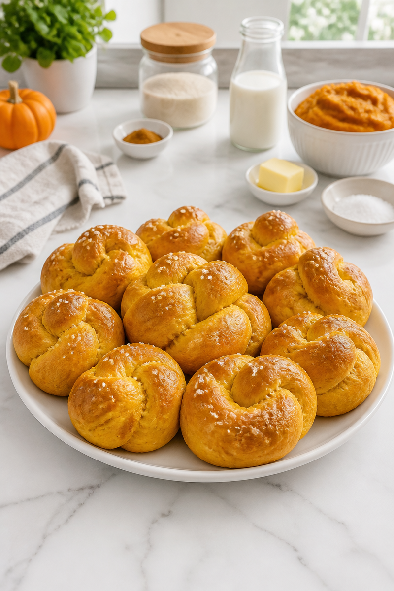 Pumpkin Knot Roll Dinner Bread