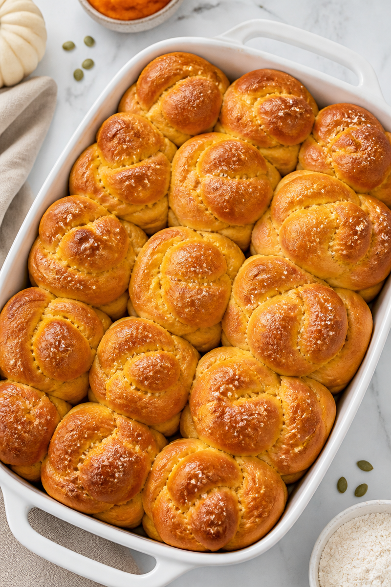 Pumpkin Knot Roll Dinner Bread