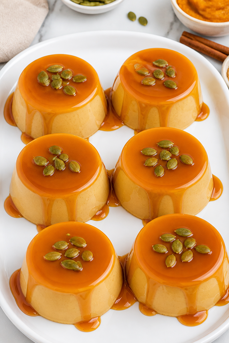 Pumpkin Panna Cotta Caramel Drizzle Pumpkin Panna Cotta Caramel Drizzle