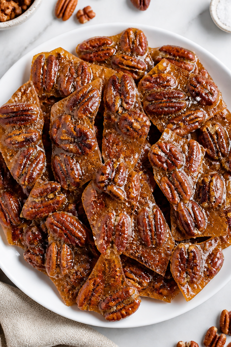 Spiced Pecan Brittle Candy Snack