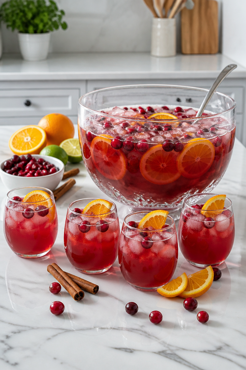 Spiced Rum Cranberry Cocktail Punch Spiced Rum Cranberry Cocktail Punch
