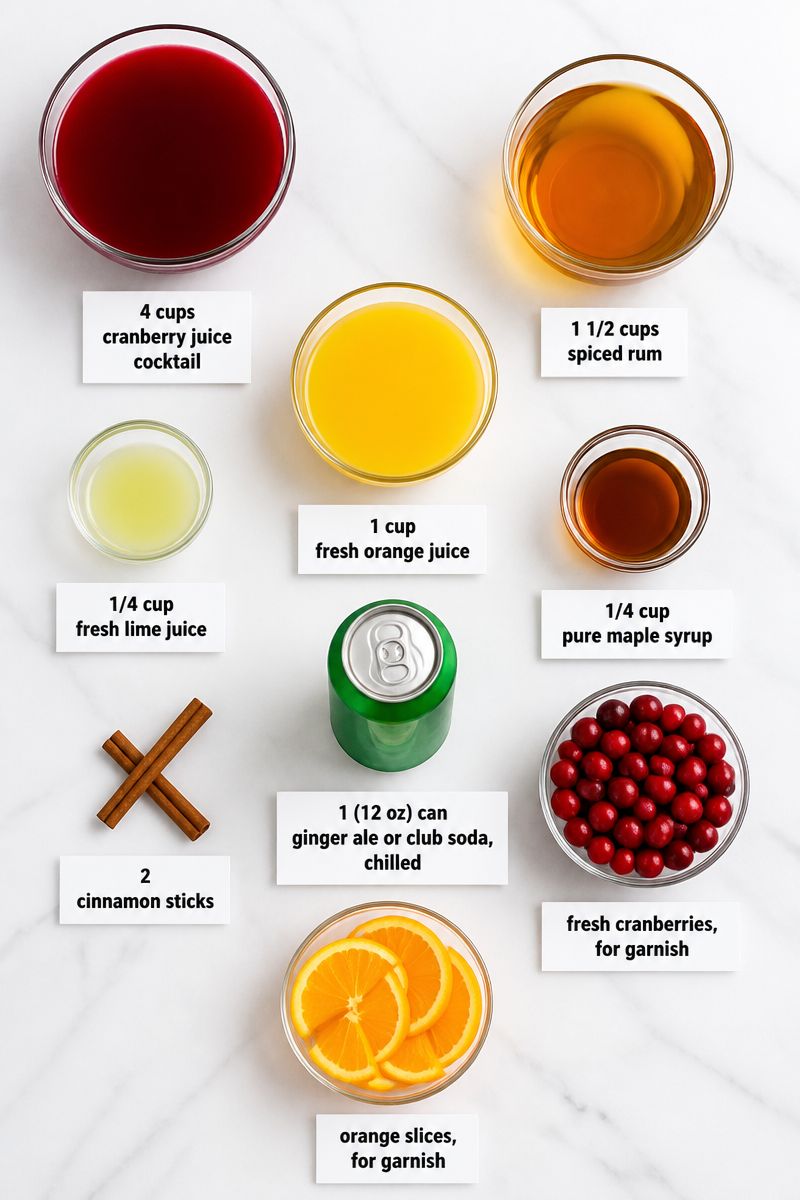 Spiced Rum Cranberry Cocktail Punch Spiced Rum Cranberry Cocktail Punch