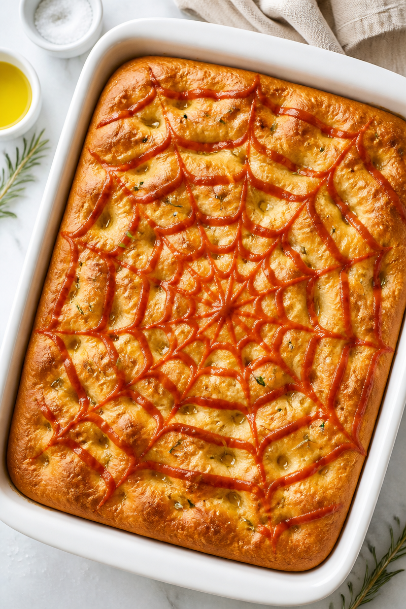 Spider Web Focaccia Bread Loaf Spider Web Focaccia Bread Loaf