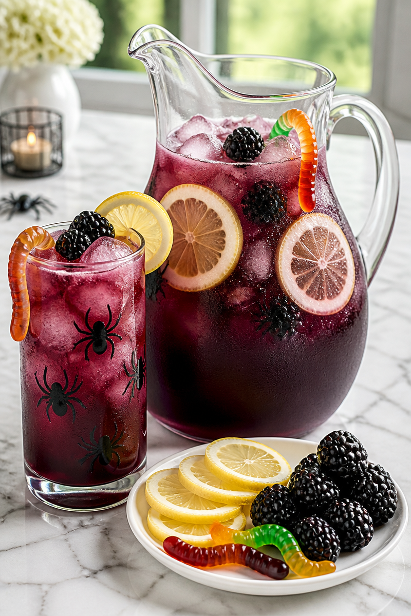 Spooky Blackberry Lemonade Mocktail Pitcher Spooky Blackberry Lemonade Mocktail Pitcher