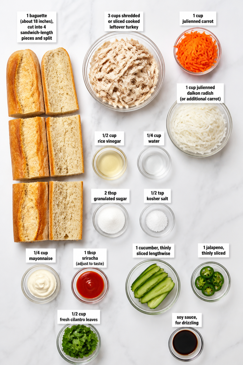 Turkey Banh Mi Sandwich Baguette Turkey Banh Mi Sandwich Baguette
