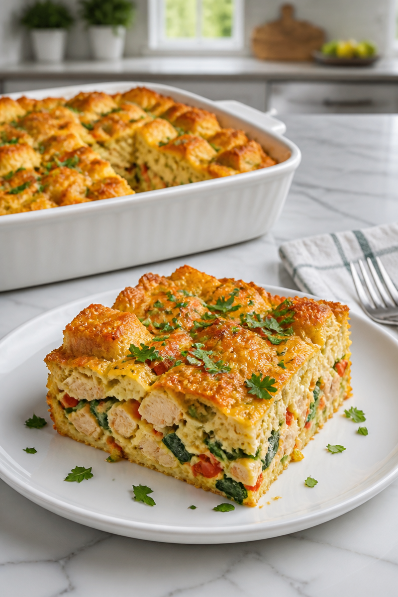 Turkey Strata Breakfast Bake Dish Turkey Strata Breakfast Bake Dish