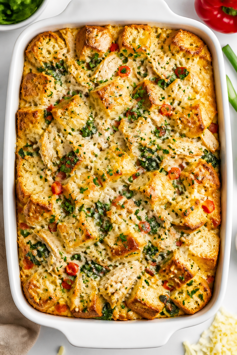 Turkey Strata Breakfast Bake Dish Turkey Strata Breakfast Bake Dish