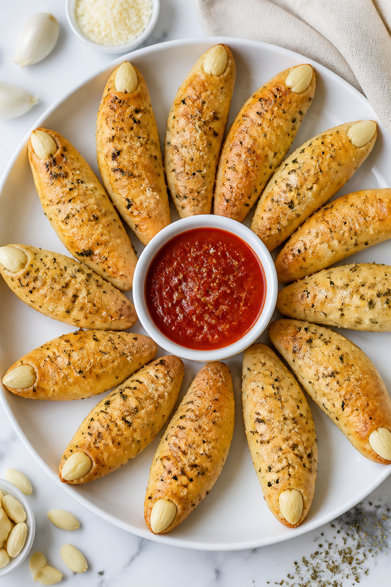 Vampire Fang Garlic Breadstick Snack