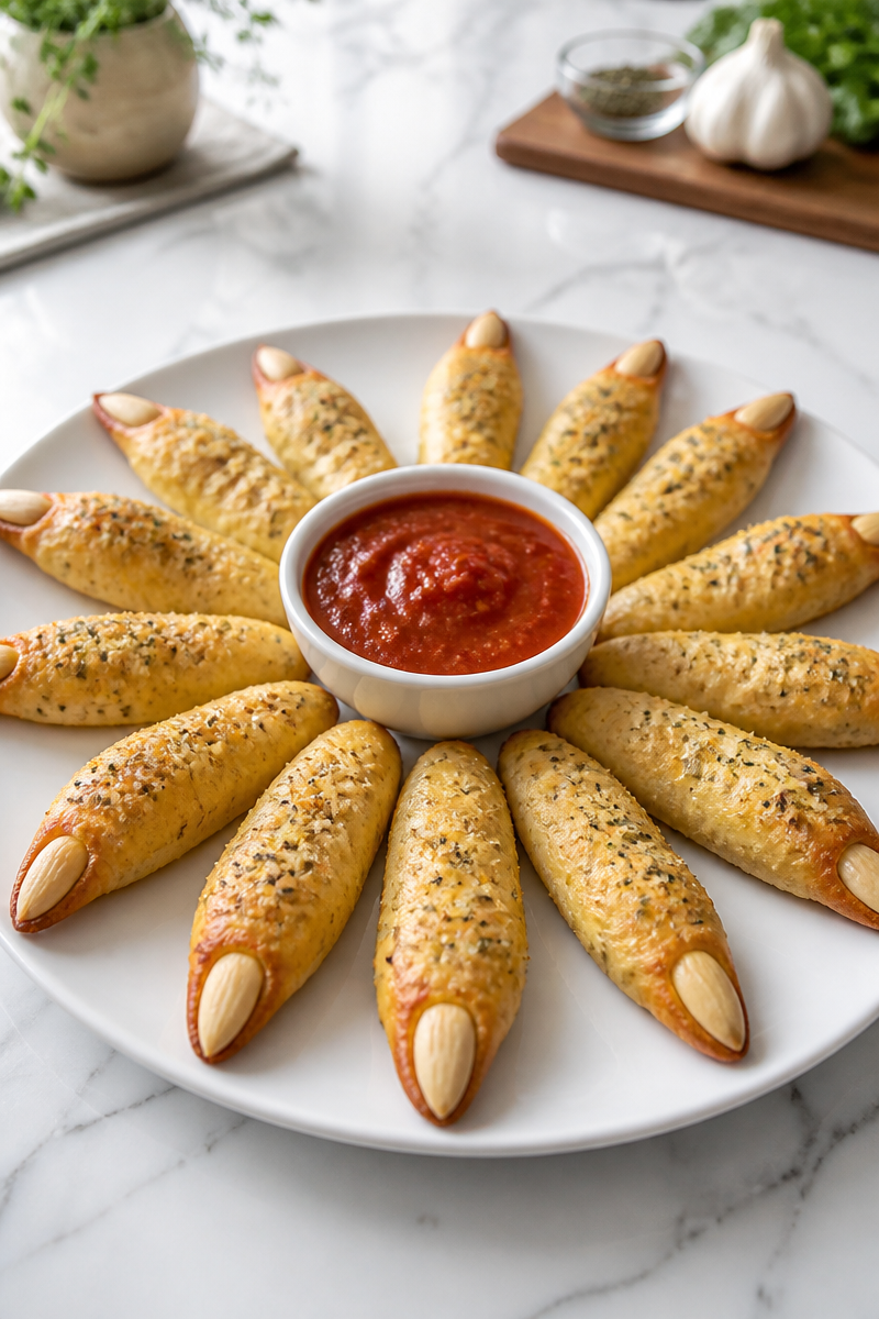 Vampire Fang Garlic Breadstick Snack