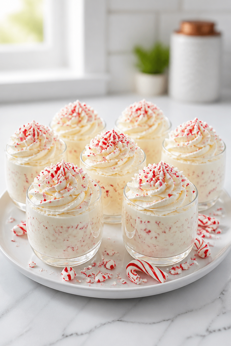 White Chocolate Peppermint Mousse Cup White Chocolate Peppermint Mousse Cup