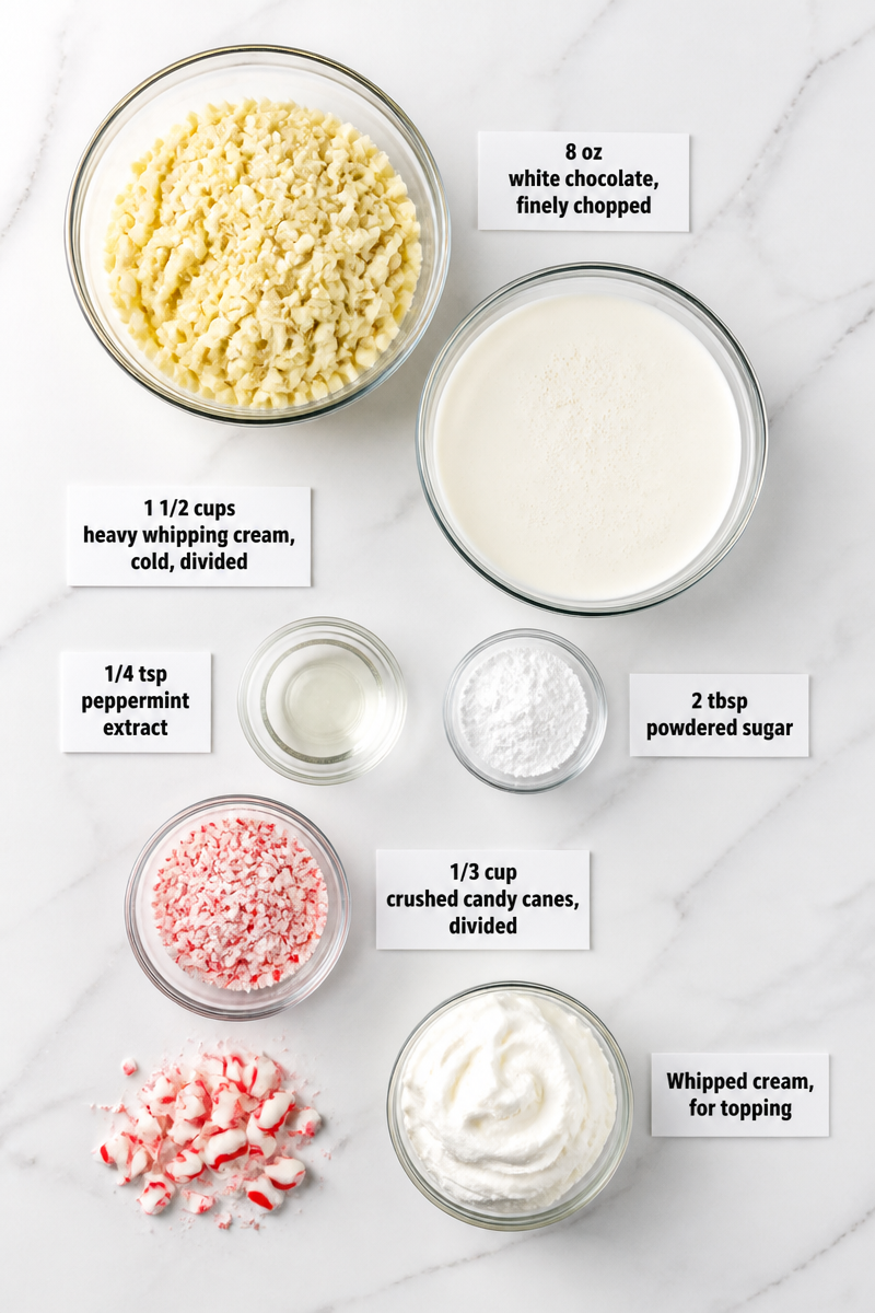 White Chocolate Peppermint Mousse Cup White Chocolate Peppermint Mousse Cup