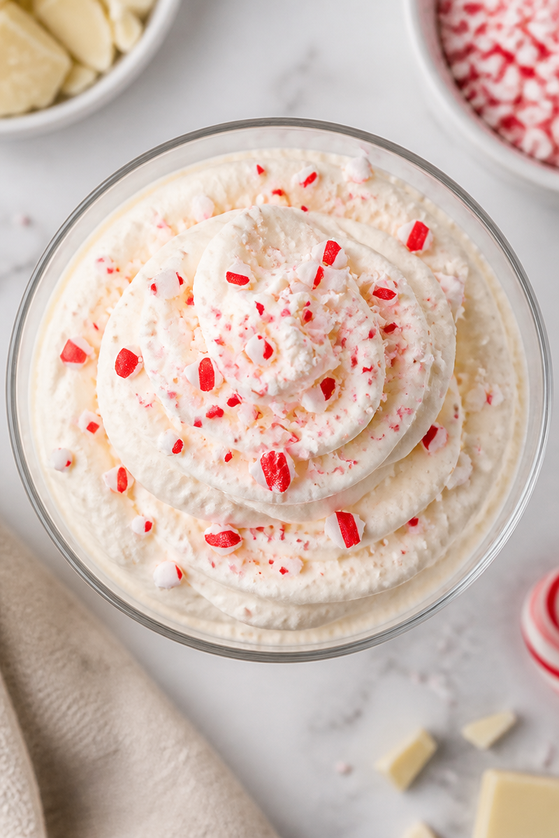 White Chocolate Peppermint Mousse Cup White Chocolate Peppermint Mousse Cup