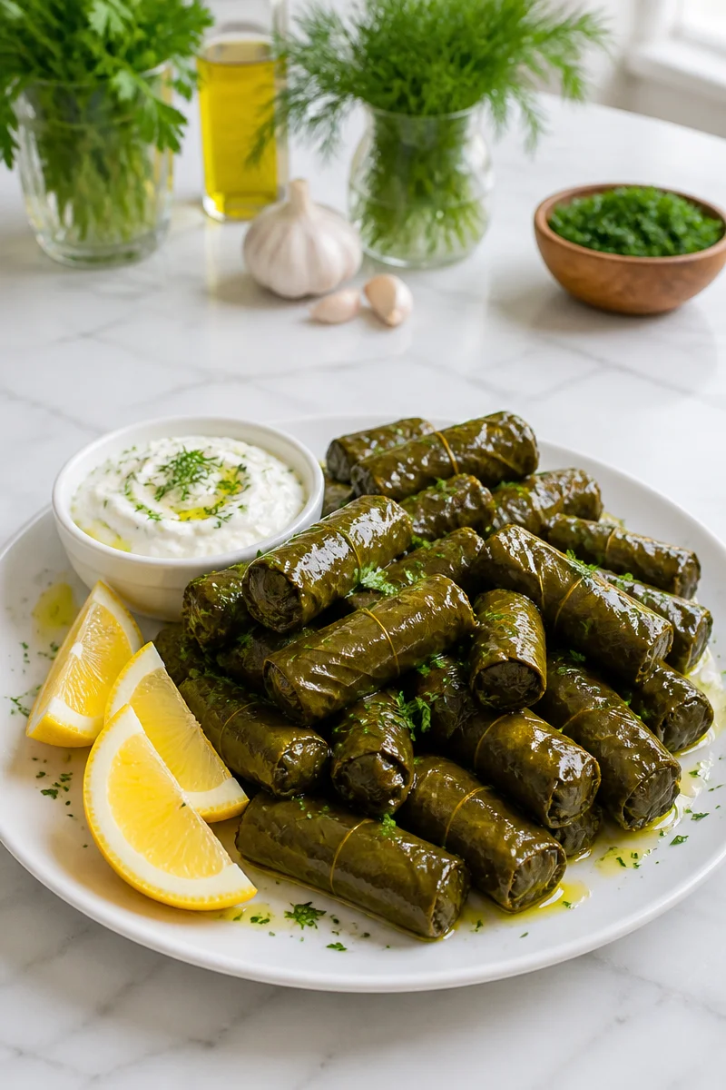 Greek Style Dolma Stuffed Grape Leaves greek style dolma stuffed grape leaves 2026 10 12 192046
