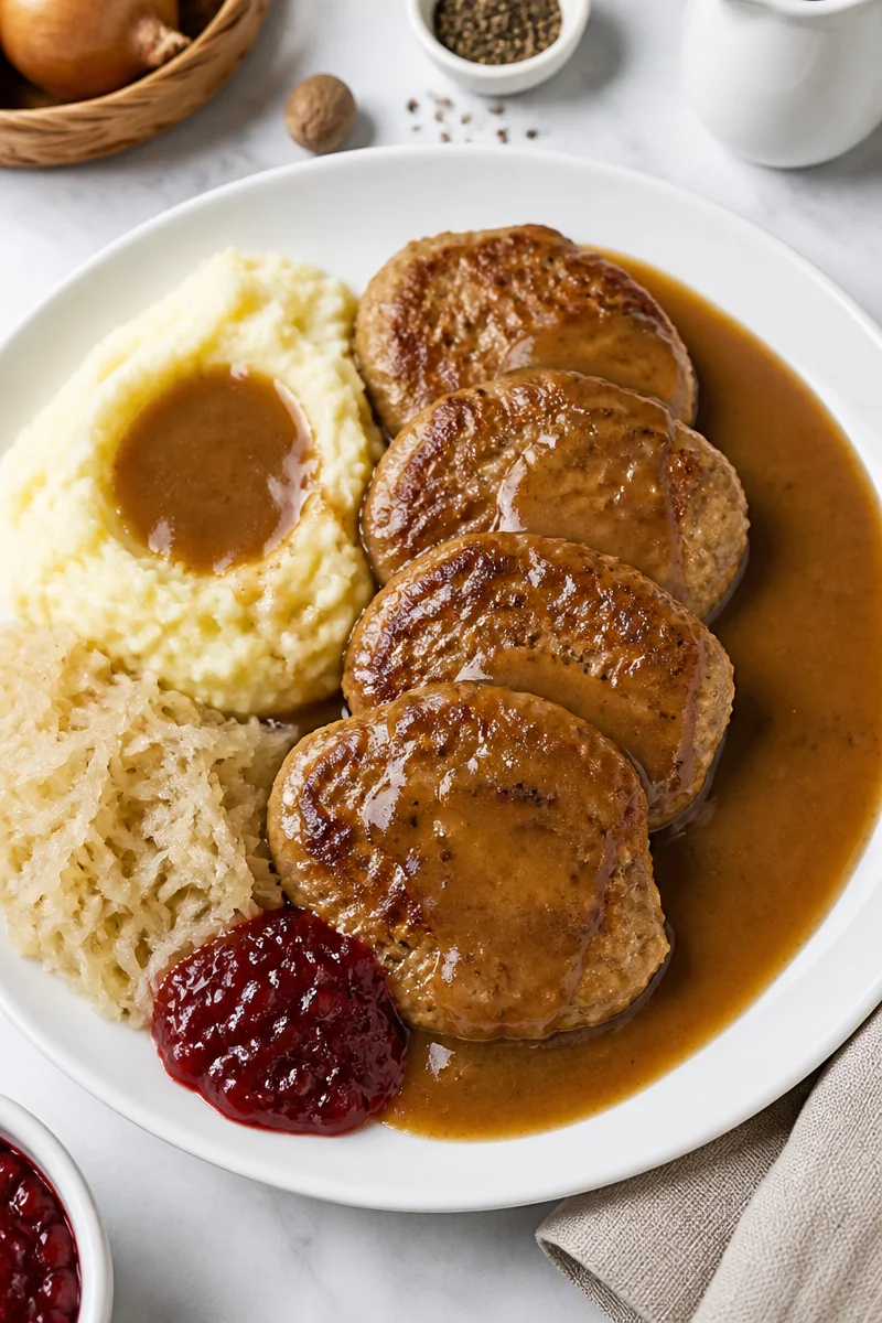 Norwegian Medisterkaker Pork Patties, Brown Gravy norwegian medisterkaker pork patties brown gravy 2026 10 16 032216 2