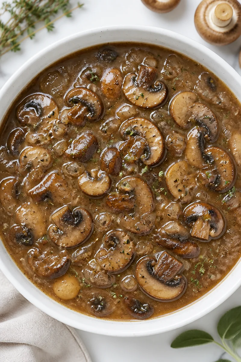 rich vegetarian mushroom gravy with herbs 2026 10 14 030519 2