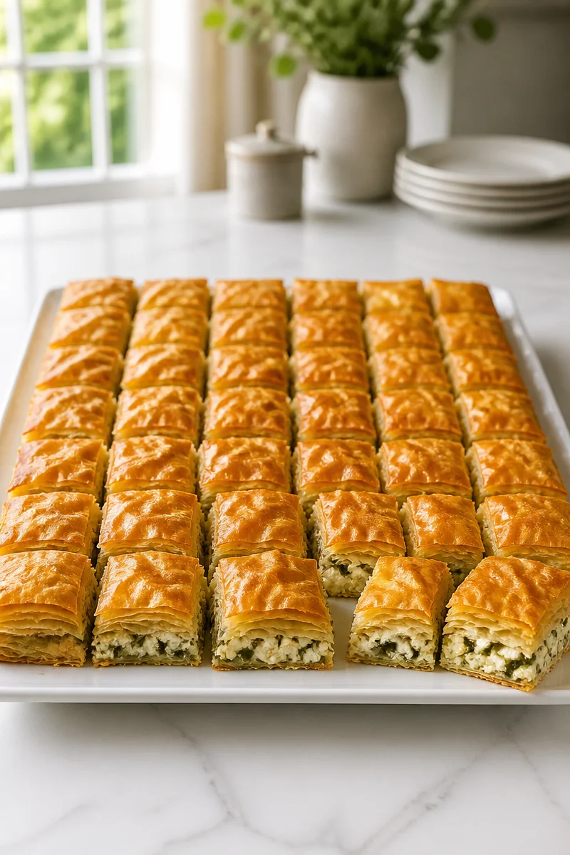 Turkish Water Börek with feta and parsley - a delightful savory pastry